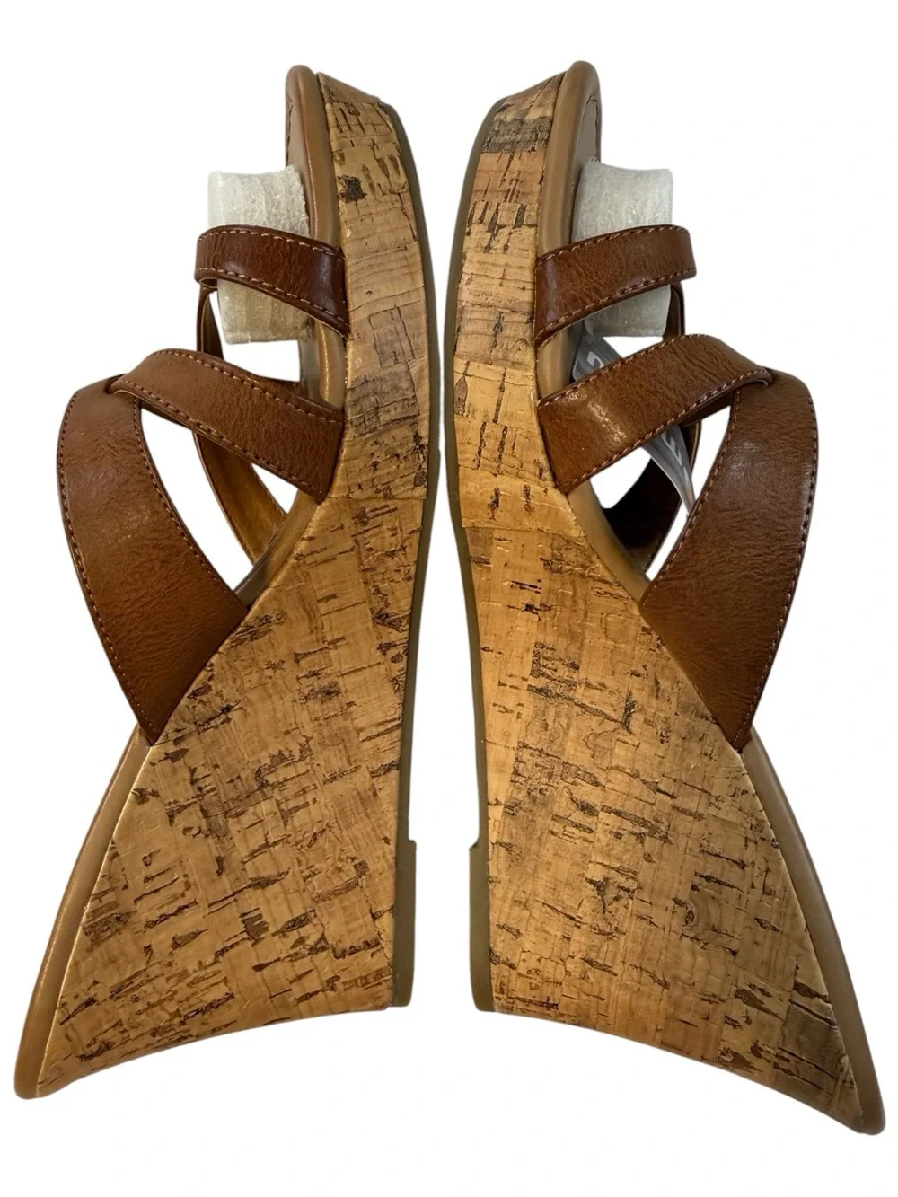 Makalu Ailani Cognac Cork Wedge Sandals Size 9 NWT